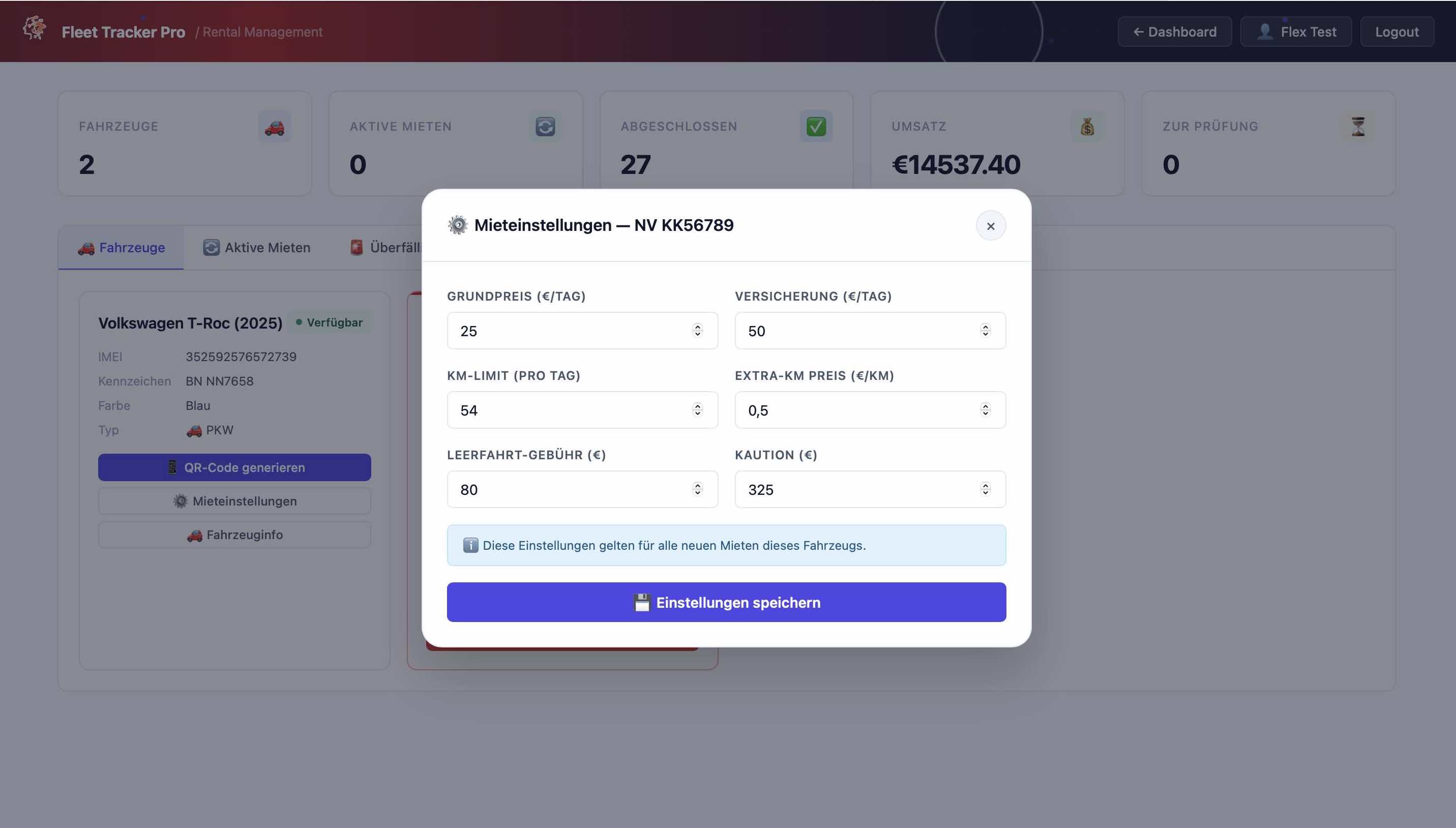 Dashboard Ansicht 7